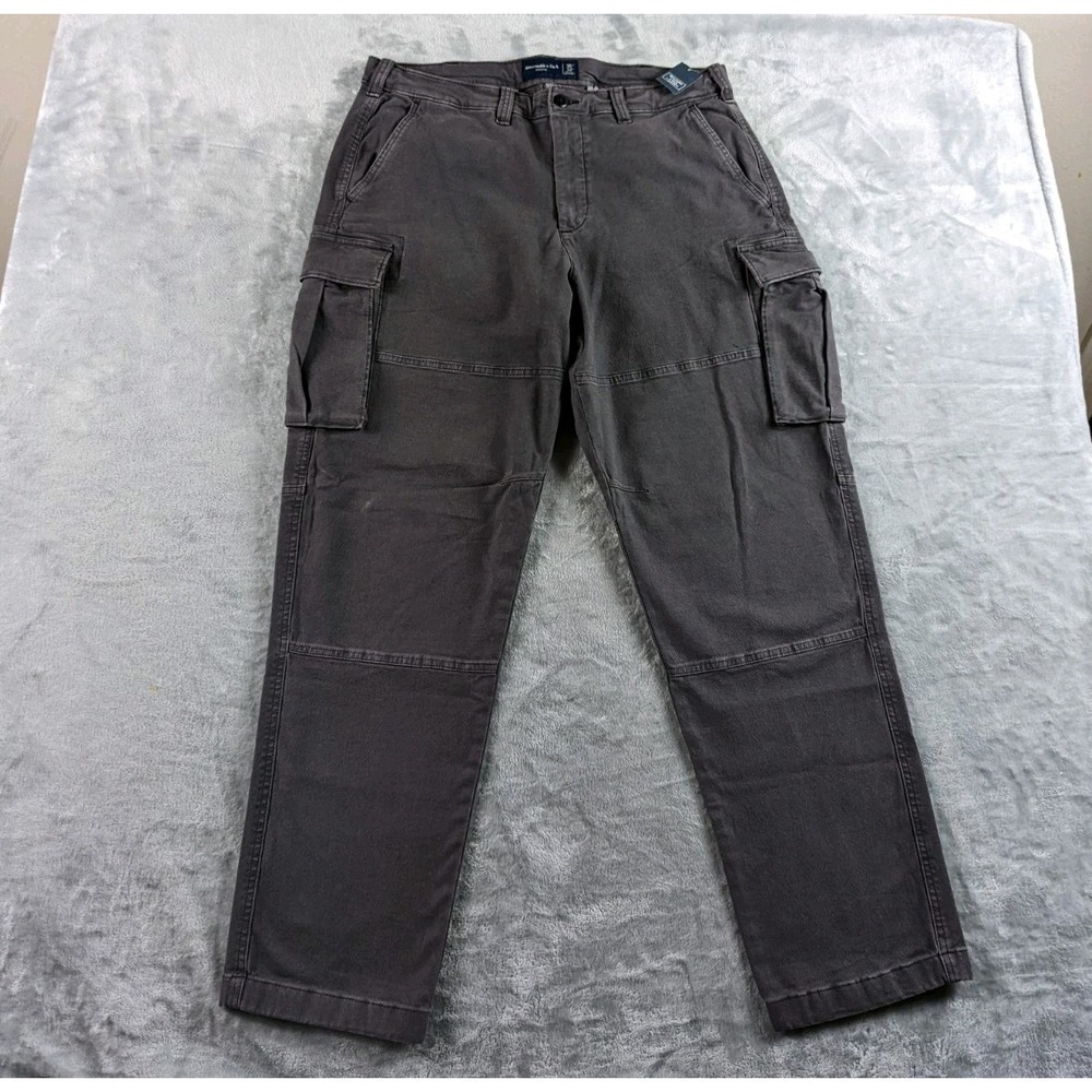 Abercrombie & Fitch Cargo Pants Mens 36x30 Gray Baggy Pockets Grunge READ